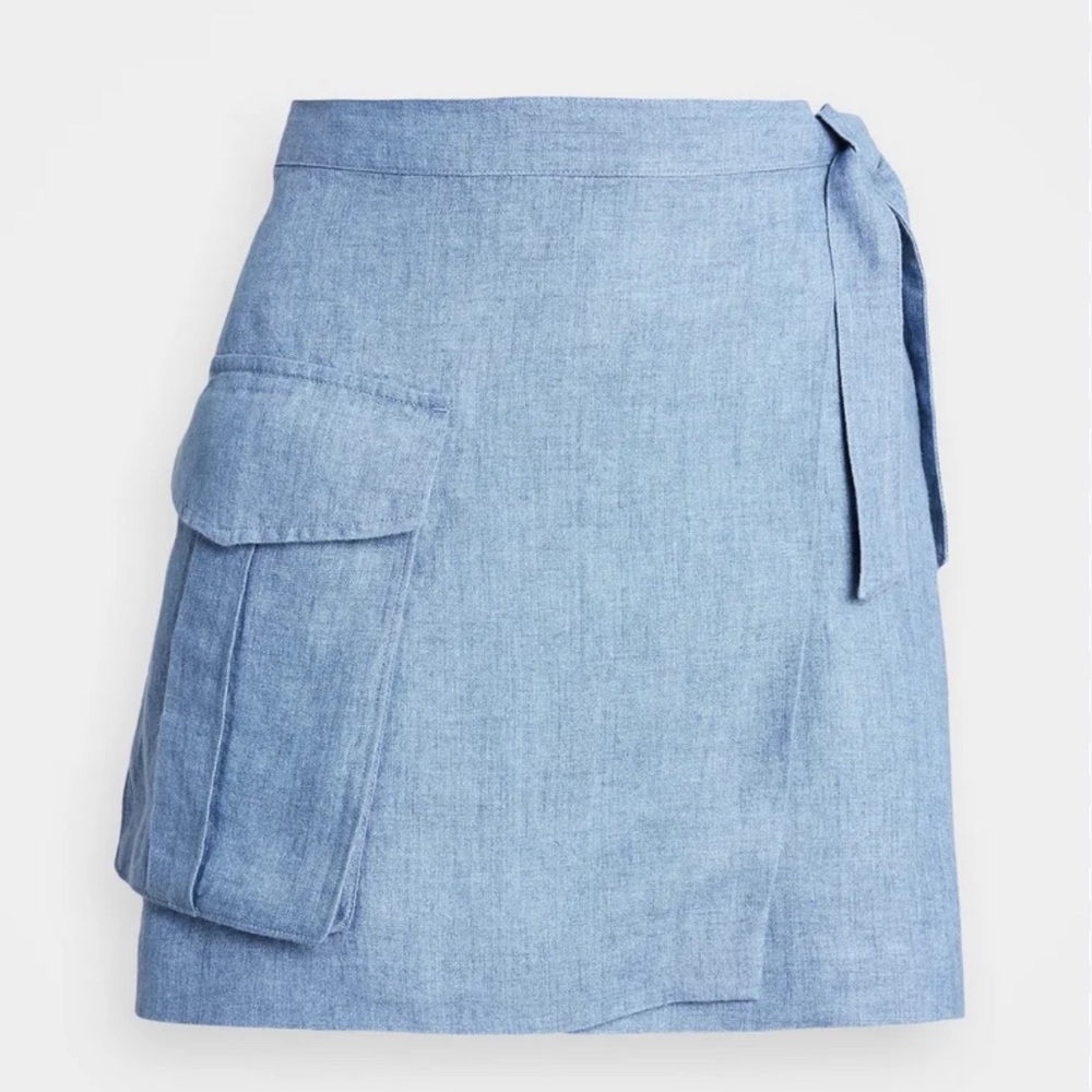 Polo by Ralph Lauren Light Blue Wrap Skirt with Pocket